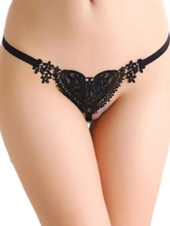 Linge de Mariée Culotte & String Sous-vêtements Femme Moulant Unicolore en Dentelle Sexy Moulant