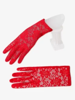 Linge de Mariée Gants courts de mariage pour femmes en dentelle rose clair pour fête