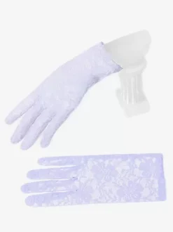 Linge de Mariée Gants courts de mariage pour femmes en dentelle rose clair pour fête