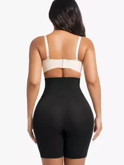 Linge de Mariée Short gainant taille haute post-partum grande taille effet ventre plat et fessier ceinture amincissante jambes carrées