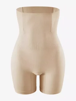 Linge de Mariée Short gainant taille haute post-partum grande taille effet ventre plat et fessier ceinture amincissante jambes carrées