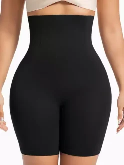 Linge de Mariée Short gainant taille haute post-partum grande taille effet ventre plat et fessier ceinture amincissante jambes carrées