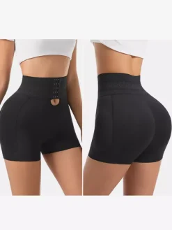 Linge de Mariée Short gainant grande taille ajustable pour femme fermeture à agrafes coussinets de hanches amovibles effet push-up fessier.
