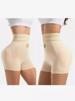 Linge de Mariée Short gainant grande taille ajustable pour femme fermeture à agrafes coussinets de hanches amovibles effet push-up fessier.