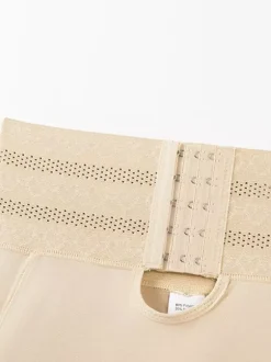 Linge de Mariée Short gainant grande taille ajustable pour femme fermeture à agrafes coussinets de hanches amovibles effet push-up fessier.
