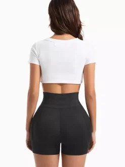 Linge de Mariée Short gainant grande taille ajustable pour femme fermeture à agrafes coussinets de hanches amovibles effet push-up fessier.