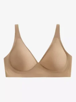 Linge de Mariée Soutien-gorge sans couture effet minimisant sous-vêtements amincissants décolleté en V profond soutien de compression sans fil soutien fin doux confortable abricot clair lingerie en po