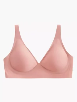 Linge de Mariée Soutien-gorge sans couture effet minimisant sous-vêtements amincissants décolleté en V profond soutien de compression sans fil soutien fin doux confortable abricot clair lingerie en po