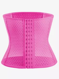 Linge de Mariée Ceinture amincissante post-partum pour le sport gainante et ventre plat avec dos ajouré et corset gainant marron boutonnée sur le devant.