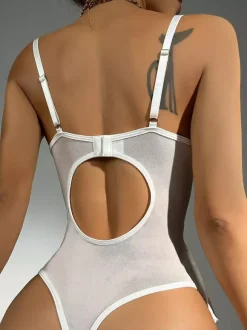 Linge de Mariée Corsets de lingerie de mariée blancs sexy dos nu en polyester à lacets pour l'intérieur