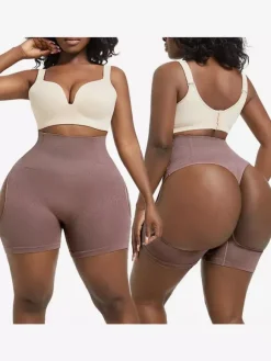 Linge de Mariée Culotte gainante taille haute pour femme effet push-up fessier et ventre plat dos échancré body grande taille