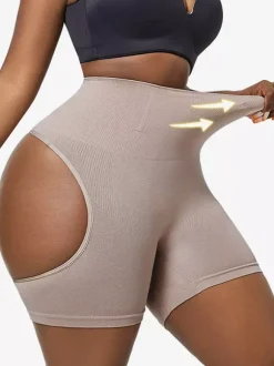 Linge de Mariée Culotte gainante taille haute pour femme effet push-up fessier et ventre plat dos échancré body grande taille