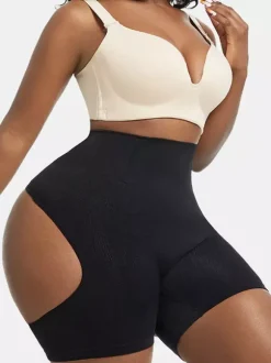 Linge de Mariée Culotte gainante taille haute pour femme effet push-up fessier et ventre plat dos échancré body grande taille