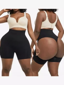 Linge de Mariée Culotte gainante taille haute pour femme effet push-up fessier et ventre plat dos échancré body grande taille