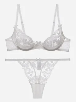 Linge de Mariée Lingerie De Mariée Ensembles De Sous-vêtements En Dentelle 2 Pièces Soutien-gorge Culotte De Mariage
