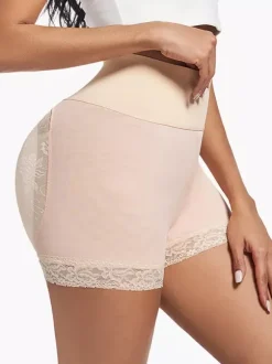 Linge de Mariée Lingerie sculptante noire grande taille shorty gainant push-up pour fesses ventre plat hanches rembourrées silhouette galbée