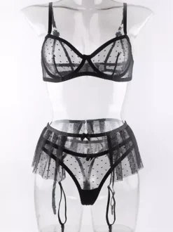 Linge de Mariée Lingerie Soutiens-Gorge Sous-Vêtement Pour Femme Blanc Dentelle 3 Pièces