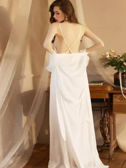 Linge de Mariée Pyjama Sexy 2 Pièces Robe À Bretelle Veste Manches Longues