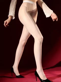 Lingerie Collants Bas Rayures Noires Transparentes Sexy Collants Ultra-Fins