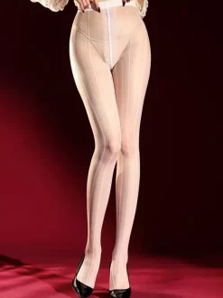 Lingerie Collants Bas Rayures Noires Transparentes Sexy Collants Ultra-Fins