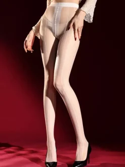 Lingerie Collants Bas Rayures Noires Transparentes Sexy Collants Ultra-Fins