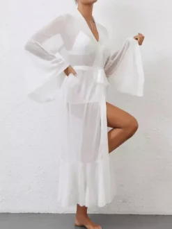Lingerie de mariée pyjamas vêtements de nuit robes de chambre nuisettes blanches plissées d'intérieur nuisettes