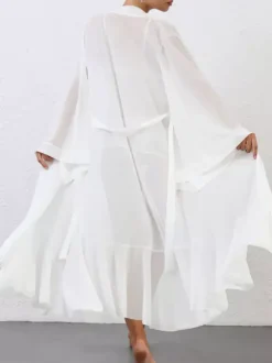 Lingerie de mariée pyjamas vêtements de nuit robes de chambre nuisettes blanches plissées d'intérieur nuisettes