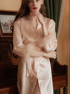 Lingerie de mariée pyjamas vêtements de nuit robes de chambre nuisettes à lacets couleur champagne nuisettes