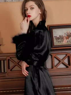 Lingerie de mariée pyjamas vêtements de nuit robes de chambre nuisettes à lacets couleur champagne nuisettes