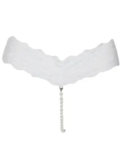 Lingerie Fendue Culotte en Dentelles Lingeries Sexy Femmes Creusantes avec Perles Unicolore Culotte en Dentelles Lingeries Sexy Femmes