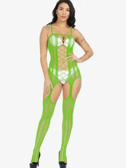 Lingerie Fendue Lingerie de mariage sexy en résille blanche avec découpes pour femmes