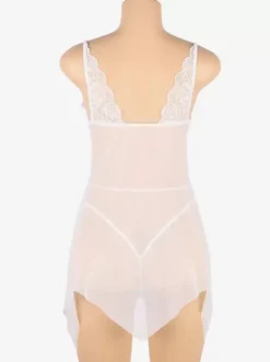 Lingerie grande taille Chic Intérieur Blanc Noir Chemises Babydoll