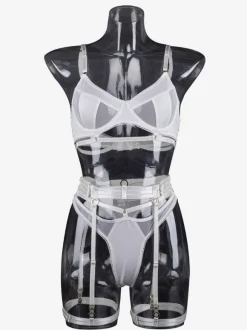 Lingerie Soutiens-Gorge Sous-vêtement Sexy Pour Femme Noir 3 Pièces