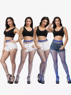 Lingerie bas collants noirs en nylon transparent