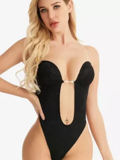 Lingerie Corset Shapewear Femme Nude Sans Manches Dos Nu Bustier
