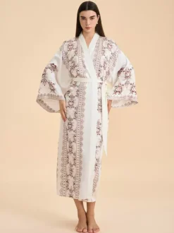 Lingerie de mariée pyjamas robes de chambre nuisettes imprimées abricot à lacets nuisettes d'intérieur