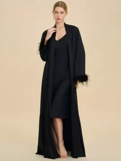 Lingerie de mariée pyjamas vêtements de nuit robes nuisettes en plumes blanches