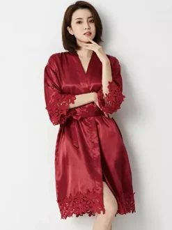 Lingerie de mariée pyjamas vêtements de nuit robes de chambre nuisettes roses en crochet nuisettes