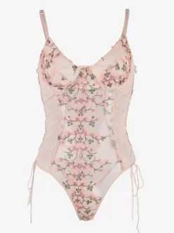 Lingerie grande taille à lacets transparents gris clair pour femmes