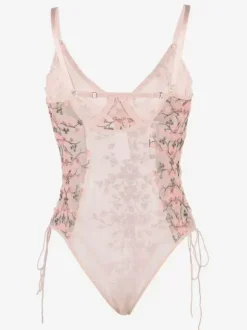 Lingerie grande taille à lacets transparents gris clair pour femmes