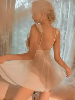 Lingerie transparente nuisettes chemises sexy d'intérieur découpées noires
