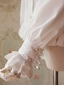 Lolita blanc Blouse série parfumé Infanta Chic en mousseline de soie chemise pour femmes