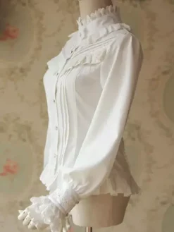 Lolita blanc Blouse série parfumé Infanta Chic en mousseline de soie chemise pour femmes