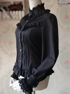 Lolita blanc Blouse série parfumé Infanta Chic en mousseline de soie chemise pour femmes