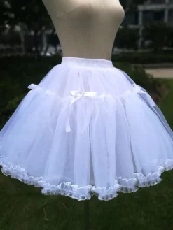 lolita jupon classique à volants avec noeud en fibre polyester Tea party et crinoline en polyester Déguisements Halloween