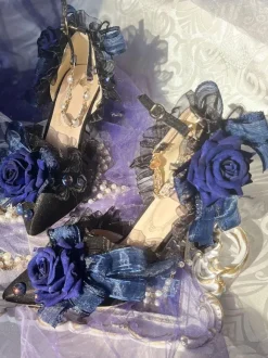 Lolita Robe De Mariée Lolita Sandales Arcs Fleurs Perles Bout Pointu Lolita Chaussures D'été