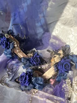 Lolita Robe De Mariée Lolita Sandales Arcs Fleurs Perles Bout Pointu Lolita Chaussures D'été