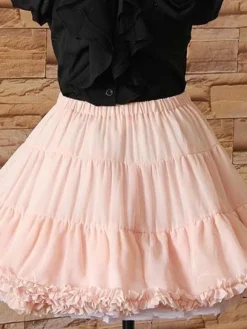 Lolita rose dentelle hiérarchisé jupon jupon Polyester Déguisements Halloween