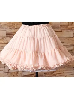 Lolita rose dentelle hiérarchisé jupon jupon Polyester Déguisements Halloween