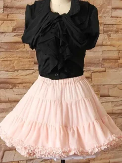 Lolita rose dentelle hiérarchisé jupon jupon Polyester Déguisements Halloween